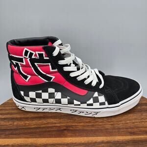 Vans SK8-HI Reissue Shoes Mens 9 Red Black White Japanese Type High Top Sneakers